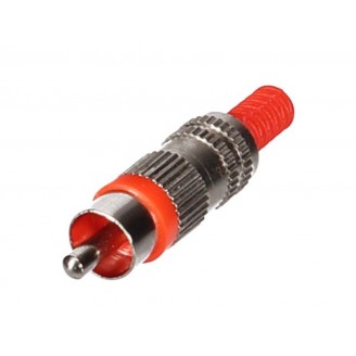 MANNELIJKE RCA PLUG - VERNIKKELD - ROOD