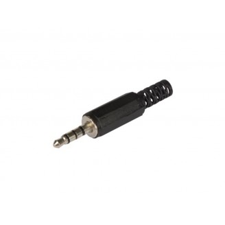 MANNELIJKE 3.5 MM STEREO JACK - ZWART - 4 AANSLUITINGEN