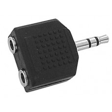 DUBBELE VROUWELIJKE 3.5mm  STEREO JACK NAAR MANNELIJKE 3.5mm STEREO JACK