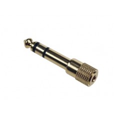 VROUWELIJKE 3.5mm STEREO JACK NAAR MANNELIJKE 6.35mm STEREO JACK -  VERGULD