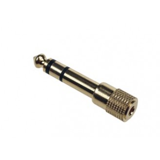 VROUWELIJKE 3.5mm STEREO JACK NAAR MANNELIJKE 6.35mm STEREO JACK -  VERGULD