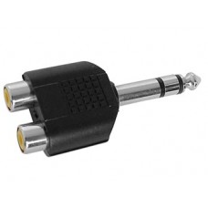 DUBBELE RCA VROUWELIJK NAAR MANNELIJKE 6.35mm STEREO JACK