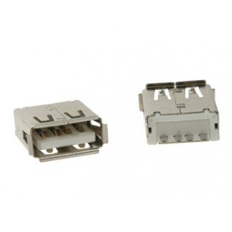 USB A VROUWELIJK, ENKELVOUDIGE CONNECTOR 180°, VOOR PCB