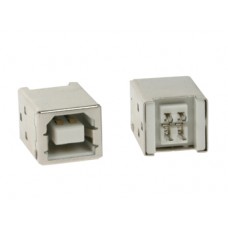 USB B VROUWELIJK, ENKELVOUDIGE CONNECTOR 180°, VOOR PCB