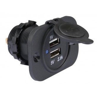 USB-LADER VOOR DE AUTO-INBOUW (12-24 VDC IN, 2 x 5 V UIT)