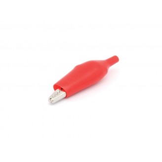 GEISOLEERDE KROKODILLENKLEMMEN MET HULS 44mm - ROOD