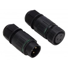 3P CONNECTOR VOOR KABEL - WATERBESTENDIG IP67 - 13A 230V (1 set)