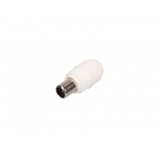 TV-PLUG MANNELIJK 9.5mm/2.3mm - PLASTIEK - WIT