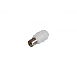 TV-PLUG VROUWELIJK 9.5mm/2.3mm - PLASTIEK - WIT