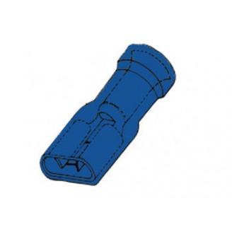 GEISOLEERDE VROUWELIJKE CONNECTOR 6.4mm BLAUW