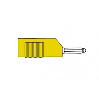 MATING CONNECTOR 4mm WITH LONGITUDINAL OR TRANSVERSE CABLE MOUNTING, WITH SCREW / YELLOW (BSB 20K)