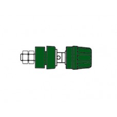 GEISOLEERDE 4mm INBOUWBUS MET KOP EN RING / GROEN (PKI10A)