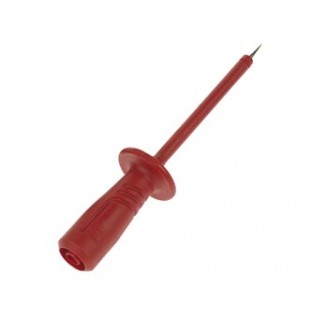 TEST PROBE MET ELASTISCHE, SCHOKBESTENDIGE, GEÏSCOLEERDE SLEEF, FEMALE SOKKE 4mm VEILIGHEID (PRUEF2600 RED)