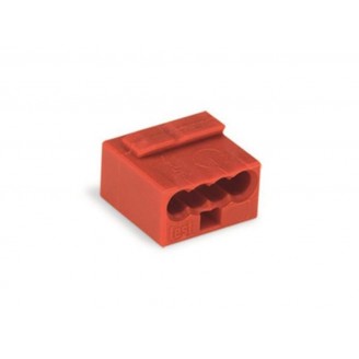 MICRO-DRAADCONNECTOR VOOR VERDEELDOZEN 4-ADERIG KLEMMENBLOK, ROOD