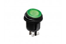 VERLICHTE ROCKERSCHAKELAAR - GROENE LED 12 V - 2P DPST / ON-OFF