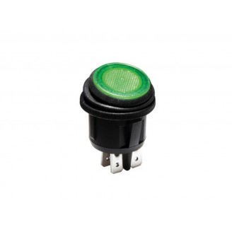 VERLICHTE ROCKERSCHAKELAAR - GROENE LED 12 V - 2P DPST / ON-OFF