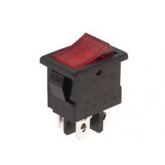 VERMOGEN ROCKERSCHAKELAAR 5A-250V SPST ON-OFF - MET ROOD NEONLICHT