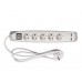 5-VOUDIGE STEKKERDOOS MET SCHAKELAAR - 2 USB-POORTEN - 1.5 m KABEL - GRIJS/WIT - RANDAARDE