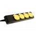 4-VOUDIGE STEKKERDOOS - IP44 - 1.5 m KABEL - ZWART - PENAARDE