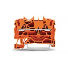 2-draads doorgangsklemmenblok 2,5 mm², oranje