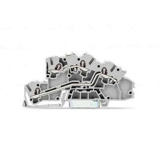 Installatieklemmenblok met meerdere niveaus, met bedieningssleuven, 2,5 mm², L/L, Push-in CAGE CLAMP , 2,50 mm², grijs