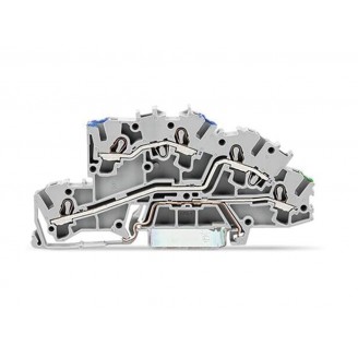 Installatieklemmenblok met meerdere niveaus, met bedieningssleuven, 2,5 mm², N/L/PE, Push-in CAGE CLAMP , 2,50 mm², grijs