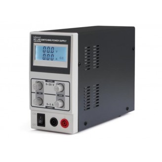 SCHAKELENDE DC-LABOVOEDING 0-30 VDC / 0-3 A MAX MET LCD-SCHERM