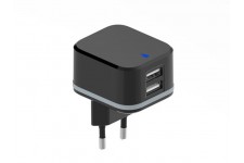 COMPACTE LADER MET 2 USB-AANSLUITINGEN - 5 V - 4.8 A max. - 24 W max. - ZWART