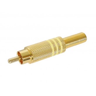 MANNELIJKE RCA PLUG - VERGULD - GEEL