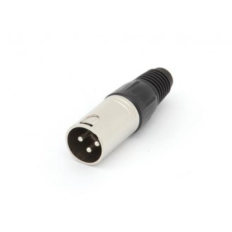 MANNELIJKE 3P XLR PLUG - VERNIKKELD