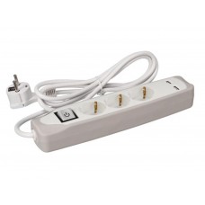 3-VOUDIGE STEKKERDOOS MET SCHAKELAAR - 2 USB-POORTEN - 1.5 m KABEL - GRIJS/WIT - RANDAARDE