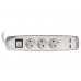 3-VOUDIGE STEKKERDOOS MET SCHAKELAAR - 2 USB-POORTEN - 1.5 m KABEL - GRIJS/WIT - RANDAARDE