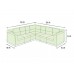 Buitenhoes voor L-vormige loungeset - 250x250x70cm