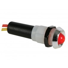 LED LAMP 12V ROOD - CHROMEN BEHUIZING