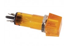 VIERKANTE SIGNAALLAMP 11.5 x 11.5mm 12V ORANJE