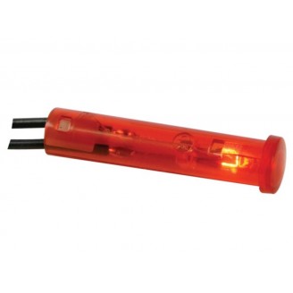 RONDE 7mm SIGNAALLAMP 6V ROOD