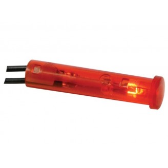 RONDE 7mm SIGNAALLAMP 24V ROOD