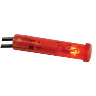 RONDE 7mm SIGNAALLAMP 220V ROOD