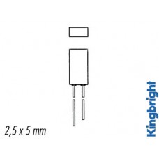 2.5 x 5mm RECTANGULAR LED LAMP RED DIFFUSED