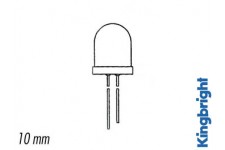 SUPERFELLE 10mm LED ROOD DIFFUUS 350mcd
