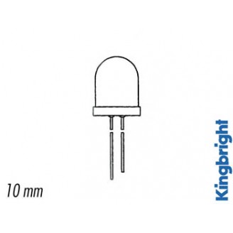 SUPERFELLE 10mm LED ROOD DIFFUUS 350mcd