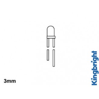 LED 3mm TRANSPARANT - 1500 ~ 2000 mcd