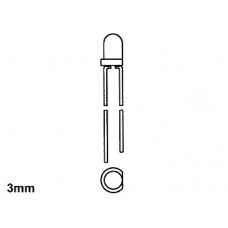 LED 3mm ROOD DIFFUUS - 8mcd