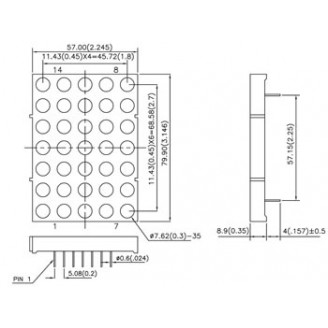 TA30-11SRWA DOT MATRIX DISPLAY 76.2mm SINGLE COLOR DOT MATRIX DISPLAY COLUMN ANODE SUPER BRIGHT RED