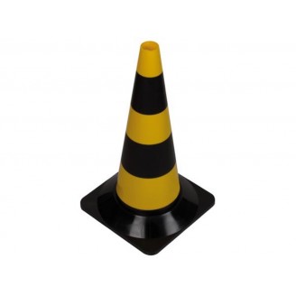 Verkeerskegel geel/zwart - 50 cm