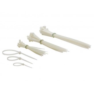 SET MET NYLON KABELBINDERS - VERSCHILLENDE AFMETINGEN - WIT (75 st.)