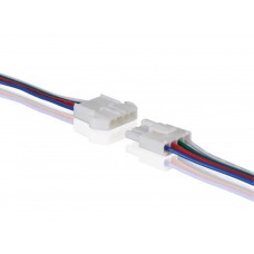 CONNECTOR VOOR RGB  LEDSTRIP - MET KABEL (MANNELIJK-VROUWELIJK)