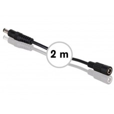 VERLENGSNOER MET DC-VOEDINGSCONNECTOR (MANNELIJK-VROUWELIJK) - 2 m - ZWART