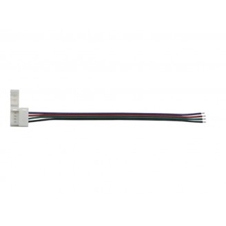 KABEL MET 1 PUSH CONNECTOR VOOR FLEXIBELE LED STRIP - 10 mm RGB KLEUR