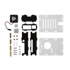 TRANSPARANTE BEHUIZING MET KOELELEMENTEN EN VENTILATOR VOOR RASPBERRY PI 4 